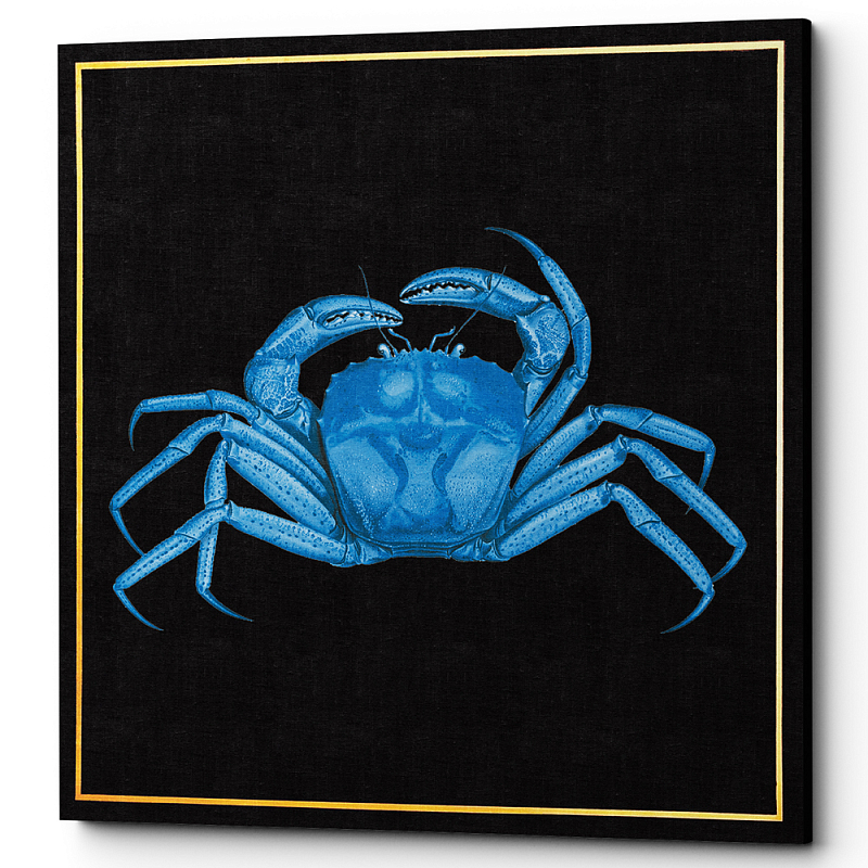 Постер Blue Crab Poster Черный Морская синь в Новосибирске | Loft Concept 