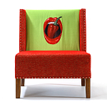 FUN Armchair "Chili Pepper" Red Дизайнерское кресло с цветным принтом варинант исполнения - 1 | Loft Concept в Новосибирске