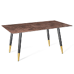 Стол обеденный с коричневой прямоугольной столешницей из керамики на четырех металлических ножках Brown Ceramics варинант исполнения - 1 | Loft Concept в Новосибирске