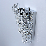 Бра настенное цвета хром с прозрачными квадратными хрустальными подвесками Crystal Regena варинант исполнения - 4 | Loft Concept в Новосибирске