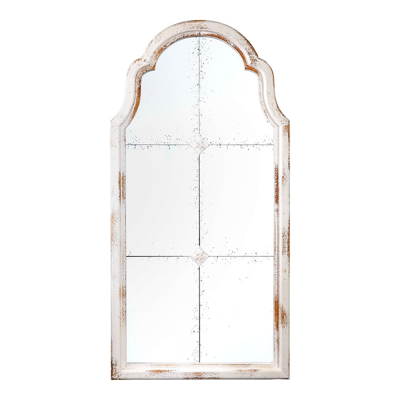Зеркало-окно настенное в винтажном стиле Venetian Smooth Белый в Новосибирске | Loft Concept 