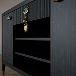 Комод-буфет Elsa Dreams Black с открытыми полками   варинант исполнения - 7 | Loft Concept в Новосибирске