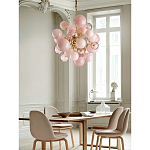 Люстра розовые шары на золотом каркасе Pink Light Bubbles варинант исполнения - 5 | Loft Concept в Новосибирске