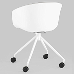 Офисное кресло из пластика с мягким сиденьем Eggshell Grey варинант исполнения - 6 | Loft Concept в Новосибирске