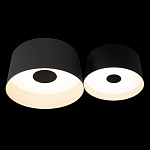 Потолочный светильник с 2-мя цилиндрическими абажурами серого и черного цвета Urban Dome варинант исполнения - 2 | Loft Concept в Новосибирске