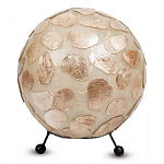 Настольная лампа из перламутра на металлическом каркасе Indonesian Circle варинант исполнения - 2 | Loft Concept в Новосибирске