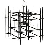 Люстра черная квадратной остроконечной формы Black Square варинант исполнения - 2 | Loft Concept в Новосибирске