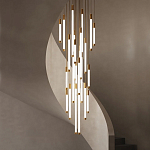 Люстра в современном стиле с 30-ю каскадными светодиодными лампами Golden LED Rain варинант исполнения - 1 | Loft Concept в Новосибирске