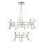 Люстра подвесная с двумя ярусами и 24-ю рельефными прозрачными плафонами из стекла Perforated Glass Bubbles варинант исполнения - 1 | Loft Concept в Новосибирске