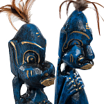 Комплект из 2-х деревянных статуэток Asmat Statuettes Dark Blue варинант исполнения - 6 | Loft Concept в Новосибирске
