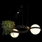 Подвесной светильник с 2-мя шарообразными плафонами и цилиндрическим спотом Light of Еyes варинант исполнения - 7 | Loft Concept в Новосибирске