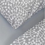 Постельное белье серого цвета с рисунком 200х220 см Blossom Essence варинант исполнения - 3 | Loft Concept в Новосибирске