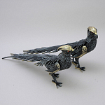 Статуэтка бронзовая пара Фазаны синие Bronze Birds варинант исполнения - 2 | Loft Concept в Новосибирске
