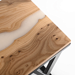 Кофейный столик со столешницей карагач и эпоксидной смолы Trina Coffee Table варинант исполнения - 2 | Loft Concept в Новосибирске