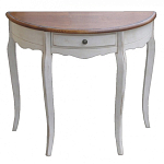 Деревянная консоль полукруглая с ящиком в стиле прованс Interiors Romance варинант исполнения - 1 | Loft Concept в Новосибирске