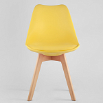 Стул с основой из пластика и мягким сиденьем Arvika Yellow варинант исполнения - 2 | Loft Concept в Новосибирске