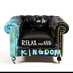 Кресло "Баския и Уорхол" Basquiat Warhol graffiti chair натуральная кожа варинант исполнения - 2 | Loft Concept в Новосибирске