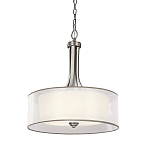 Люстра подвесная с двойным круглым плафоном из органзы и матового стекла Kichler варинант исполнения - 1 | Loft Concept в Новосибирске