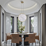 Светодиодный подвесной светильник круглой формы с металлической рамой золотого цвета Marble Glow 47 варинант исполнения - 6 | Loft Concept в Новосибирске