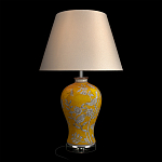 Настольная лампа желтая с изображением белых птиц Flight Among Acacia варинант исполнения - 2 | Loft Concept в Новосибирске