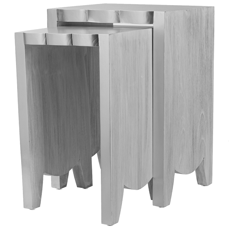 Комплект столиков UTTERMOST IMALA NATURAL ASH NESTING TABLE SET OF 2 Дерево Серый Серебряный Комплект столиков UTTERMOST IMALA NATURAL ASH NESTING TABLE SET OF 2 Дерево Серый Серебряный в Новосибирске | Loft Concept