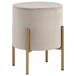 Бежевый пуф на золотистых ножках SANJAY варинант исполнения - 1 | Loft Concept в Новосибирске