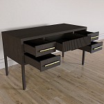 Большой Рабочий стол Primo с 5 выдвижными ящиками Темный орех варинант исполнения - 6 | Loft Concept в Новосибирске