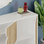 Комод с 3-мя дверцами и выдвижным ящиком цвета светлый дуб SPARK CONSOLE WHITE варинант исполнения - 4 | Loft Concept в Новосибирске