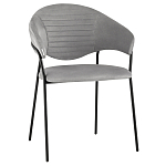 Серый стул с обивкой из искусственной замши Alexis варинант исполнения - 1 | Loft Concept в Новосибирске