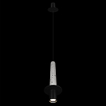 Подвесной светильник с узким цилиндрическим плафоном и черным металлическим декором Concrete Pipe варинант исполнения - 11 | Loft Concept в Новосибирске