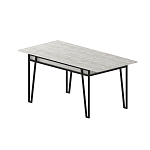 Стол обеденный с прямоугольной столешницей пыльного белого цвета на 4-х металлических ножках PAL ANCIENT WHITE варинант исполнения - 1 | Loft Concept в Новосибирске