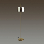 Торшер с круглым плафоном на высокой бронзовой ножке с вертикальным декором из металлических трубок Sohne варинант исполнения - 2 | Loft Concept в Новосибирске