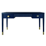 Письменный стол Elsa Dreams Blue Шпон дерево с двумя ящиками варинант исполнения - 5 | Loft Concept в Новосибирске