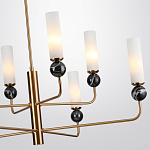 Люстра на штанге с 8-ю цилиндрическими матовыми плафонами и шарами из камня Orb Essence варинант исполнения - 7 | Loft Concept в Новосибирске