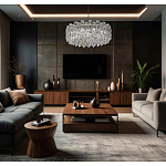 Круглая люстра с хрустальными подвесками на серебряном каркасе Gorgeous Crystal Light варинант исполнения - 12 | Loft Concept в Новосибирске