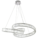 Подвесная люстра в виде изогнутых колец с хрустальным декором Ring Horizontal Oculus Chrome Light Chandelier варинант исполнения - 2 | Loft Concept в Новосибирске