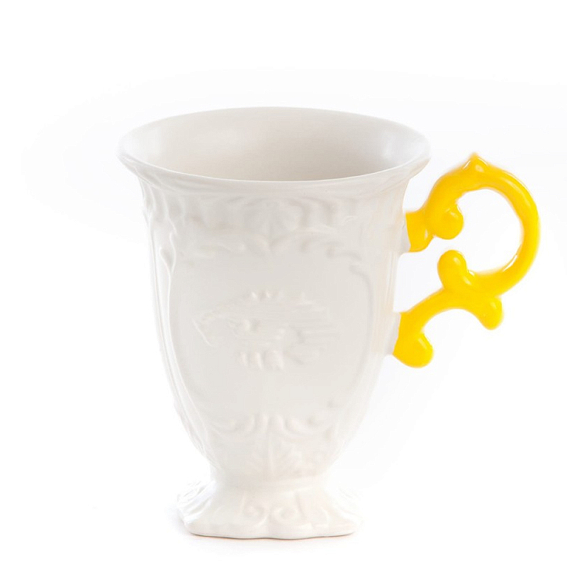 Кружка Seletti I-Mug Yellow Белый Желтый в Новосибирске | Loft Concept 