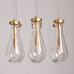 Люстра с 7-ю прозрачными плафонами из стекла в форме капли Lucid Rain  варинант исполнения - 6 | Loft Concept в Новосибирске