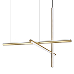 Люстра с 3-мя  пересекающимися цилиндрическими плафонами на тонких тросах Trumpet tube варинант исполнения - 1 | Loft Concept в Новосибирске