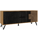 ТВ-тумба с  2-мя ящиками и закрытыми полками Stone Effect варинант исполнения - 1 | Loft Concept в Новосибирске