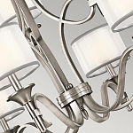 Люстра с белыми тканевыми абажурами в прозрачных стеклянных цилиндрах Kichler варинант исполнения - 3 | Loft Concept в Новосибирске