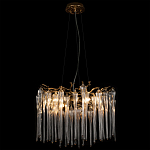 Люстра подвесная круглая в виде ветвей деревьев бронзового цвета с прозрачными подвесками-каплями Droplet Chandelier варинант исполнения - 4 | Loft Concept в Новосибирске