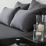 Постельное белье однотонное из сатина темно-серого цвета Eden Line варинант исполнения - 3 | Loft Concept в Новосибирске