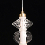 Подвесной светильник с вертикальной композицией из прозрачных и янтарных стеклянных шаров и ромбов Gabriel Scott Luna варинант исполнения - 9 | Loft Concept в Новосибирске