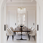 Люстра подвесная круглая в виде ветвей деревьев бронзового цвета с прозрачными подвесками-каплями Droplet Chandelier варинант исполнения - 7 | Loft Concept в Новосибирске