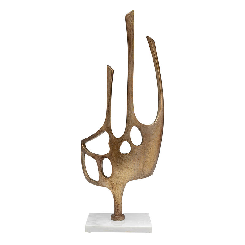 Аксессуар современный Абстракция Abstract Sculpture Brass Золотой Белый Мрамор Bianco в Новосибирске | Loft Concept 
