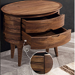 Прикроватный столик из дерева с 2-мя ящиками Moon Walnut Furniture варинант исполнения - 4 | Loft Concept в Новосибирске