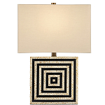 Настольная лампа с квадратным основанием и прямоугольным абажуром Neat Lines варинант исполнения - 3 | Loft Concept в Новосибирске