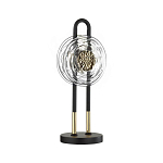 Настольная лампа черного цвета с круглым прозрачным стеклянным плафоном Virelia  варинант исполнения - 1 | Loft Concept в Новосибирске