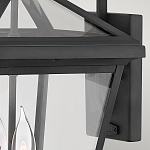 Настенный фонарь черного цвета с прозрачным стеклянным плафоном трапециевидной формы Hinkley варинант исполнения - 5 | Loft Concept в Новосибирске